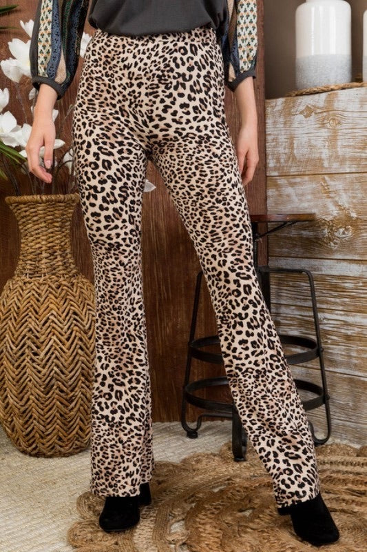 Leopard or Snake Print Bootcut Pant
