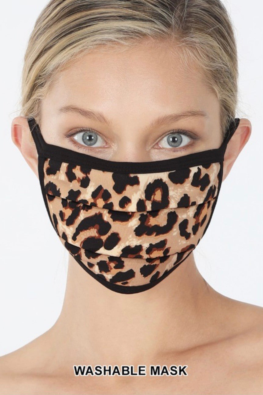 Leopard Print Cotton Face Mask