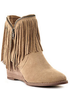 All the fringe wedge Taupe  Boots