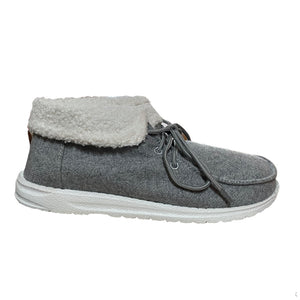 Grey Fur Ankle High Bootie