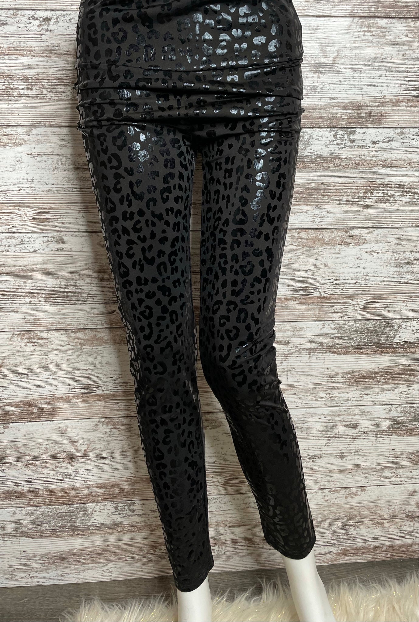 Black Leopard Print Leggings