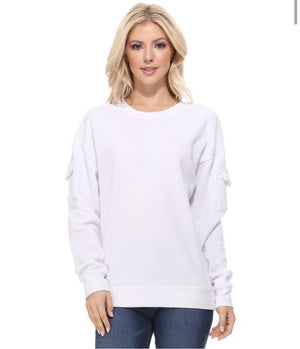Basic Fleece Sweatshirt With Pocket